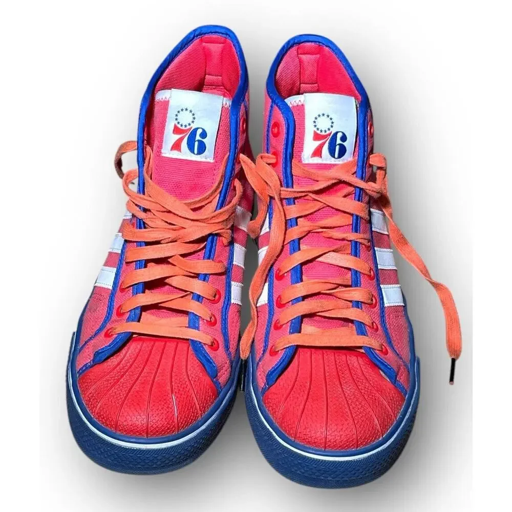 Rare Vintage Adidas‎ Hightop Philadelphia 76ers Red Men’s 10.5 Read Description